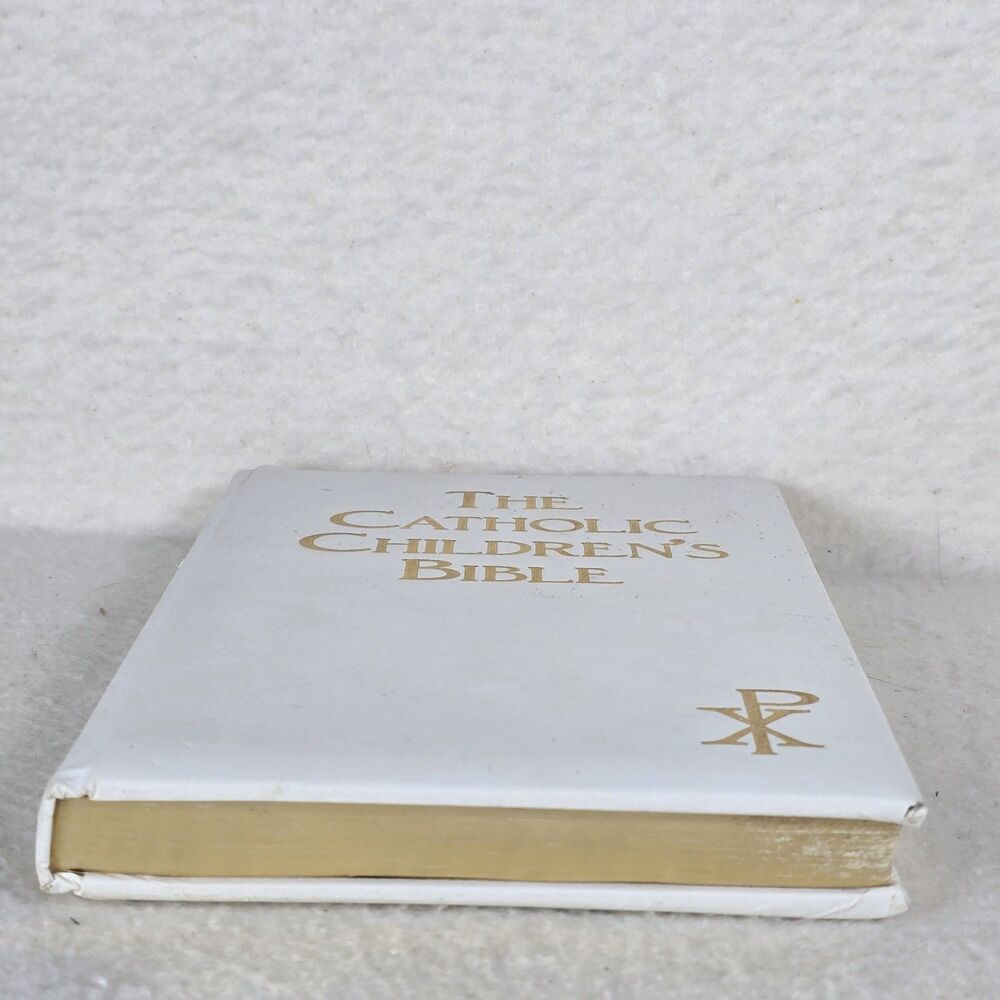 Vintage Catholic Children’s Bible 1983 White Hardback Imitation Leather - Picture 2 of 8